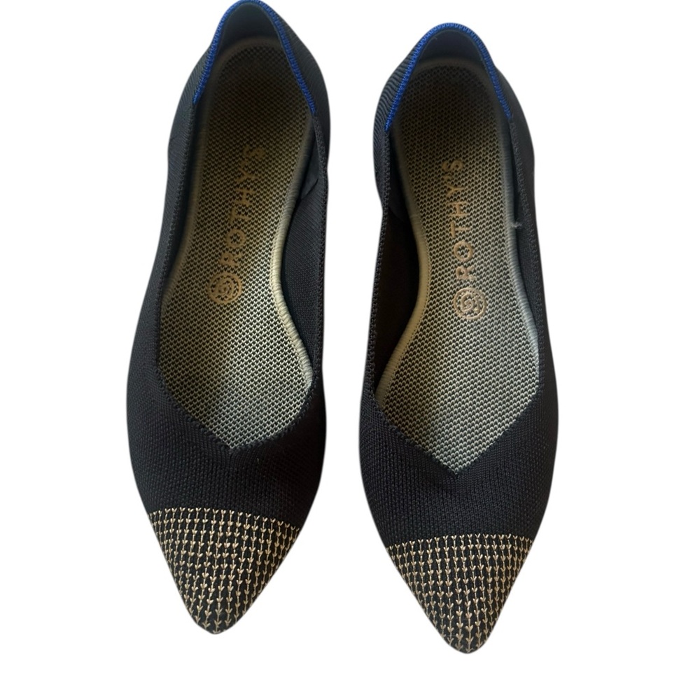 Rothy’s The Point Retired Color Black/Gold Size 9 - Picture 3 of 6